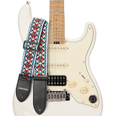 AMUMU  Stained Glass Vintage Jacquard Guitar Strap -CO27J